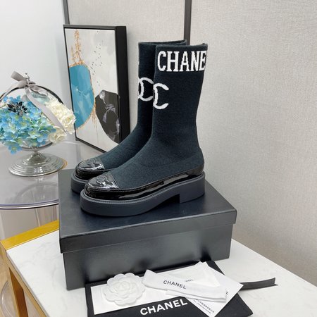 Chanel sock boots