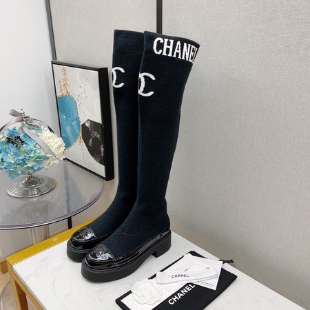 Chanel sock boots