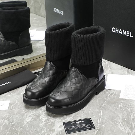 Chanel Diamond sock boots