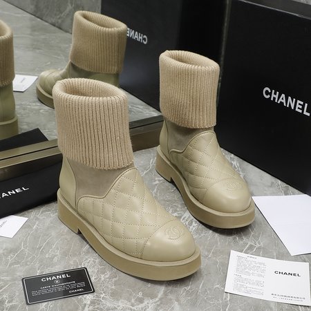 Chanel Diamond sock boots