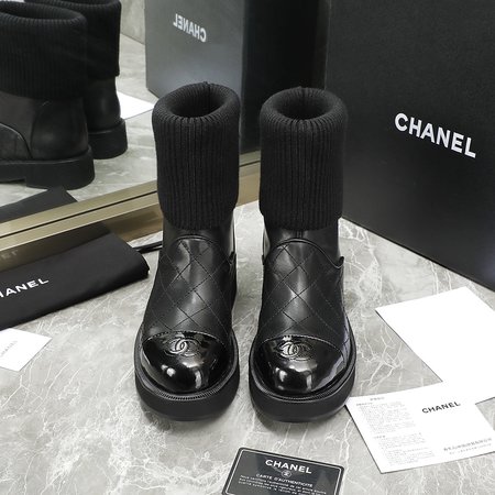 Chanel Diamond sock boots