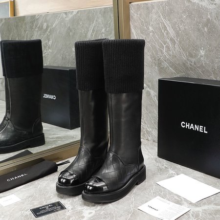 Chanel Diamond sock boots