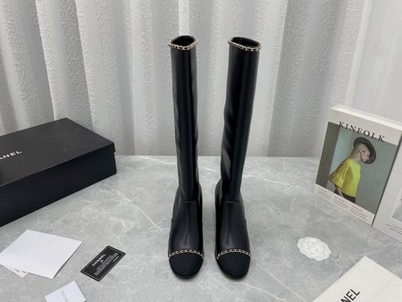 Chanel chain high boots