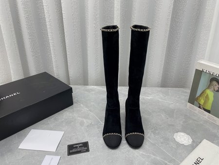 Chanel chain high boots