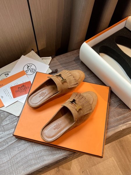 Hermes leather mules