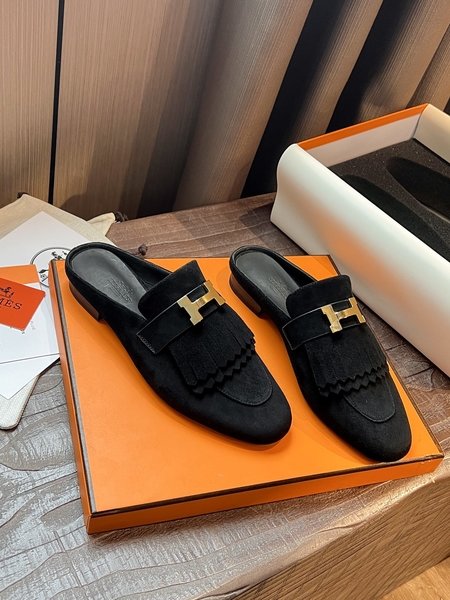 Hermes leather mules