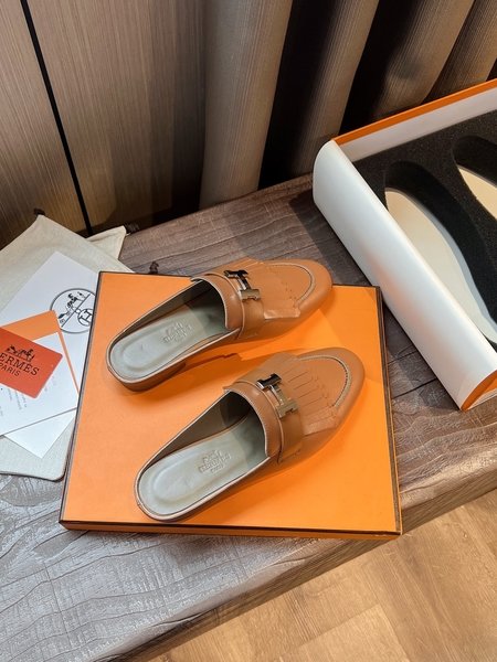 Hermes leather mules