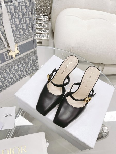 Dior metal block heel sandals