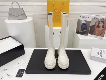 Chanel stretch zip high boots