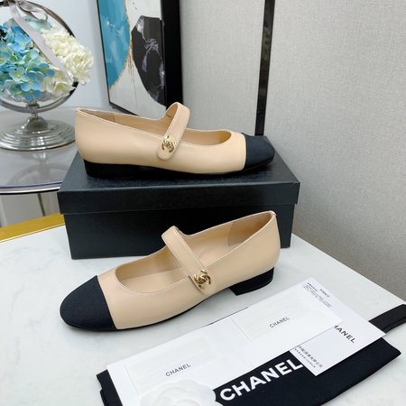 Chanel Round Toe Colorblock CC Buckle Mary Jane Shoes