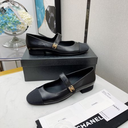 Chanel Round Toe Colorblock CC Buckle Mary Jane Shoes