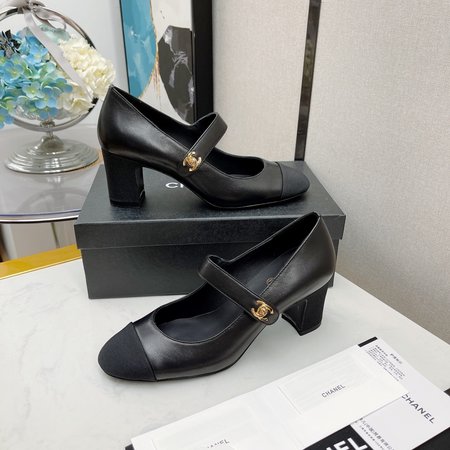 Chanel Round Toe Colorblock CC Buckle Mary Jane Shoes