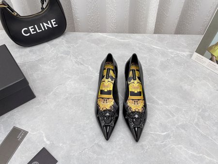 Versace Limited Edition Black Buckle Women s Shoes