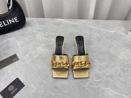 Versace chain slippers