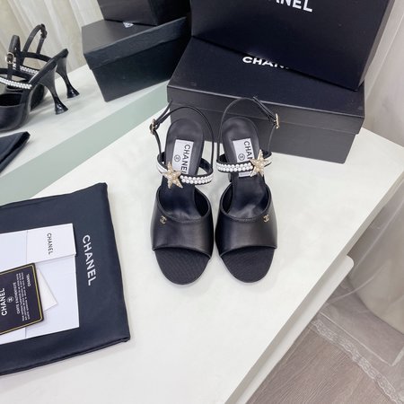 Chanel square toe high heels