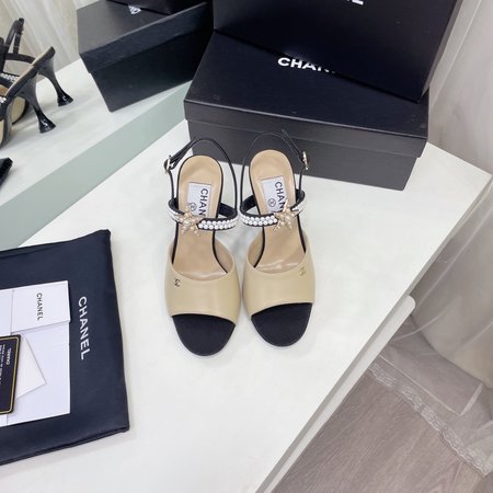 Chanel square toe high heels