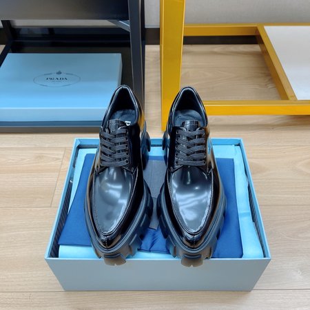 Prada lace-up platform loafers