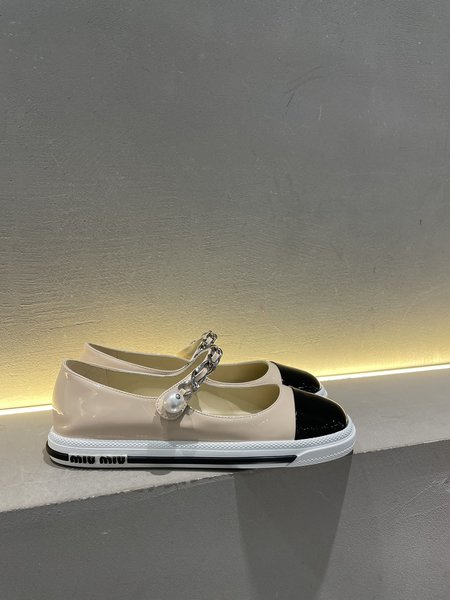 Miu Miu women s pearl flat shoes