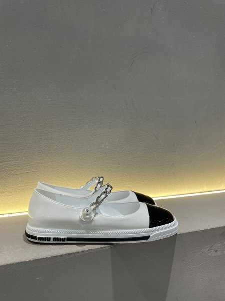 Miu Miu women s pearl flat shoes