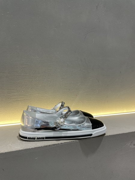 Miu Miu women s pearl flat shoes