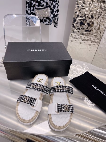 Chanel Hemp Rope Platform Sandals