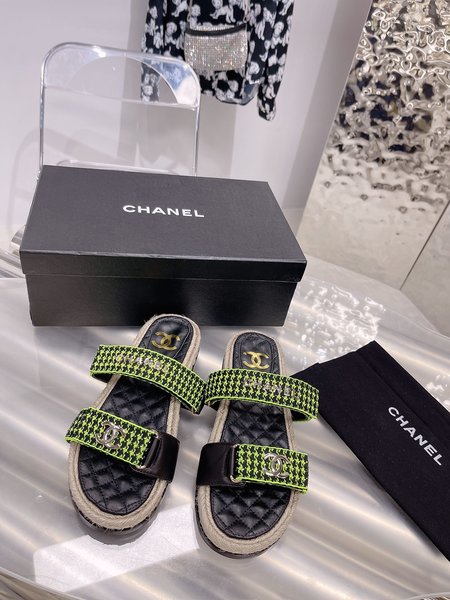 Chanel Hemp Rope Platform Sandals