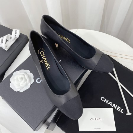 Chanel Classic color block chunky heel women s shoes