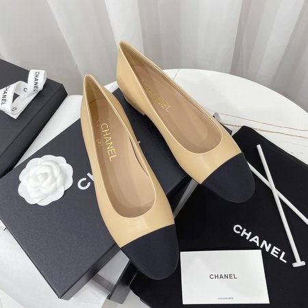 Chanel Classic color block chunky heel women s shoes