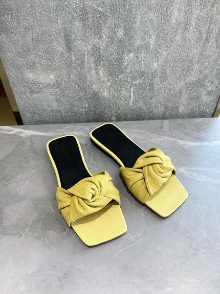 Hermes exclusive byfar flat bow mule slippers