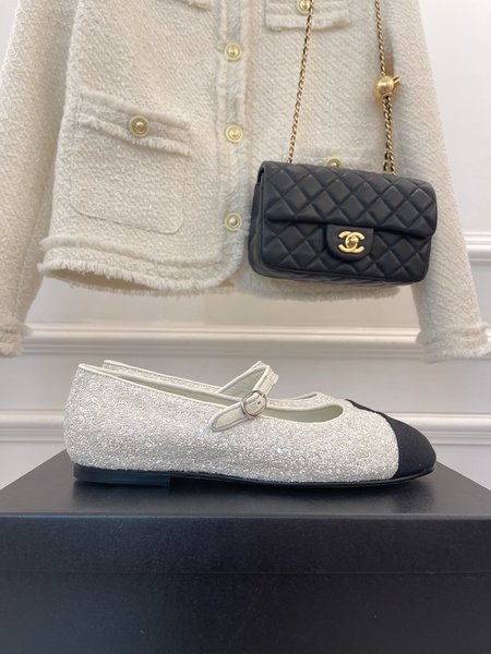 Chanel Glitter Mary Janes