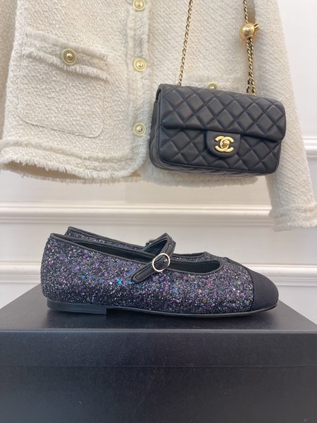 Chanel Glitter Mary Janes