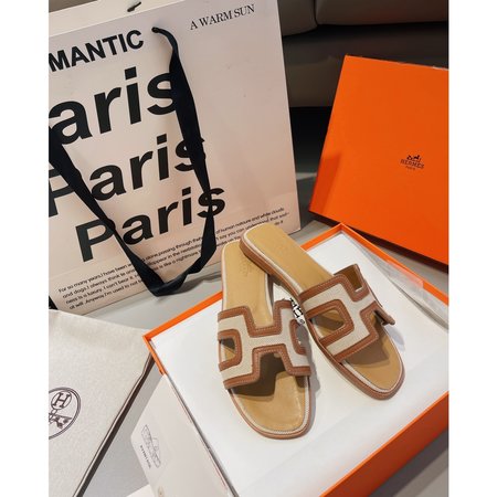 Hermes H slippers