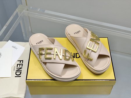 Fendi Metal Big Logo Slippers