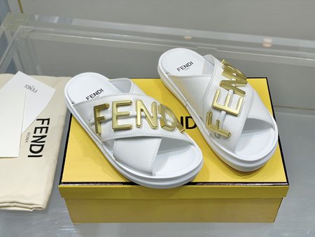 Fendi Metal Big Logo Slippers