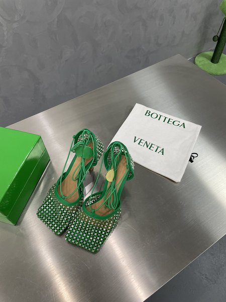 Bottega Veneta BV Roman Mesh High Heel Sandals (Grass Green)