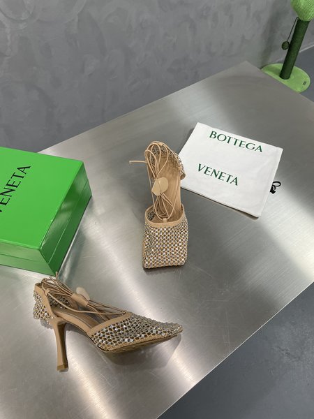 Bottega Veneta BV Roman lace-up high-heeled sandals (diamond-encrusted version) handmade with high-quality materials