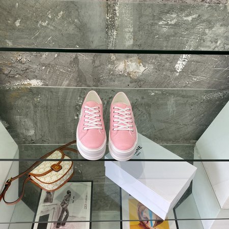 Celine canvas platform white shoes