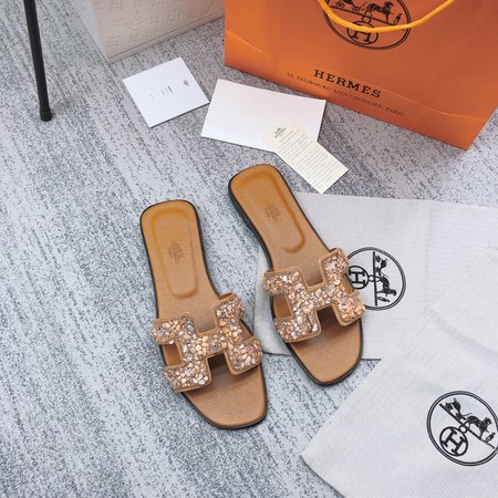 Hermes H slippers classic