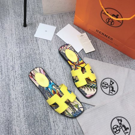 Hermes H slippers classic