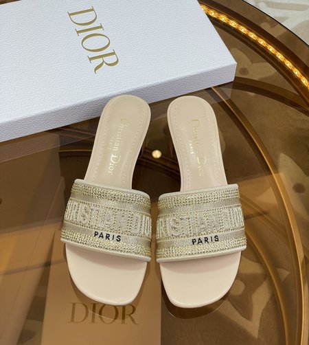 Dior DWAY women s shoes CD letter hot diamond slingback slippers