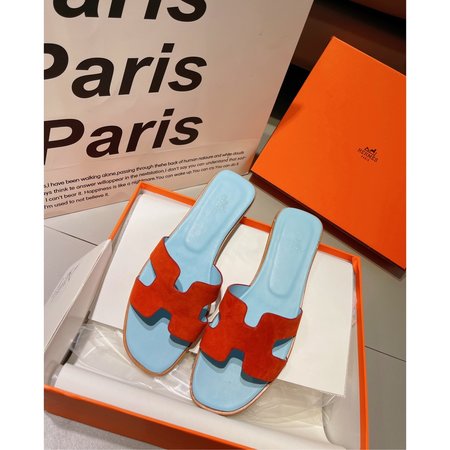 Hermes H color slippers