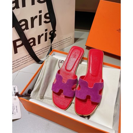 Hermes H color slippers