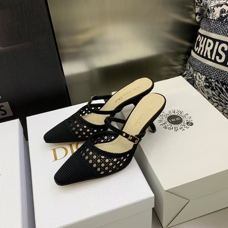 Dior Premium Hollow Embroidered Slippers