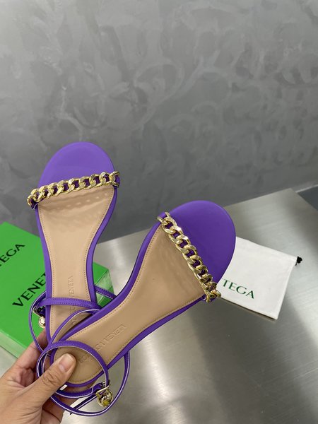 Bottega Veneta Gold Ball Flat Sandals Purple