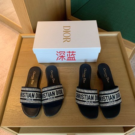 Dior Rhinestone Series Slippers