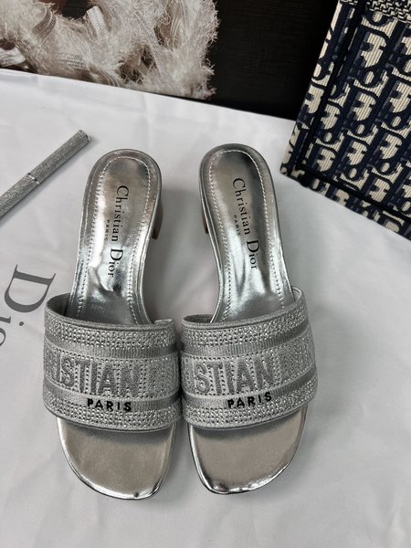 Dior DWAY lettered flat slides