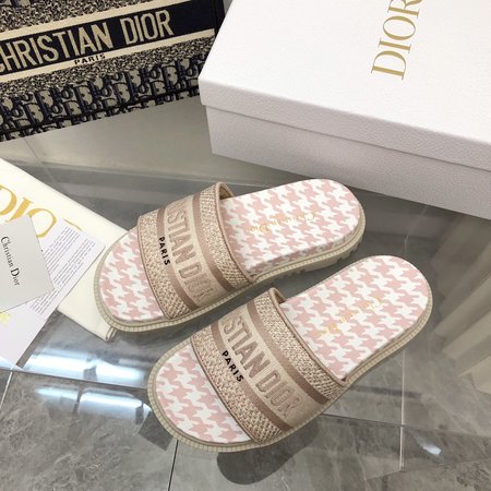 Dior jacquard embroidered slides