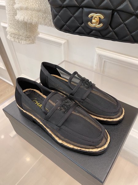 Chanel Mesh Espadrilles Beaded Loafers