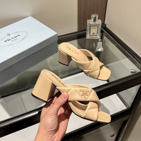 Prada sheepskin slippers