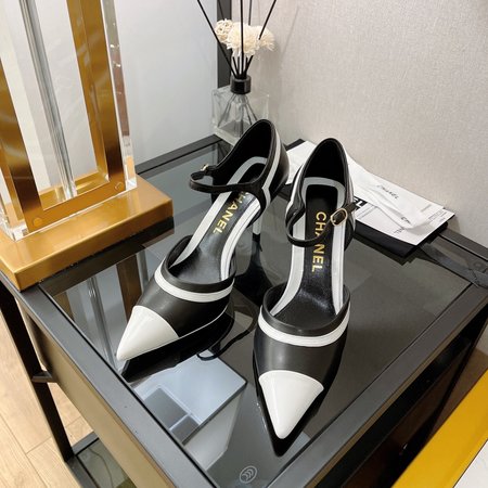 Chanel color block high heels